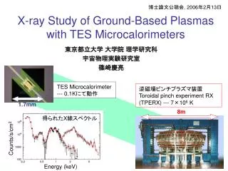x ray study of ground based plasmas with tes microcalorimeters