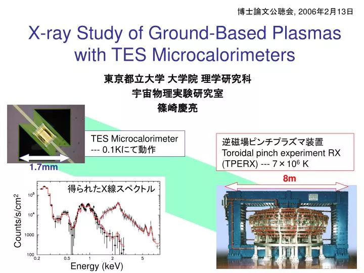 x ray study of ground based plasmas with tes microcalorimeters