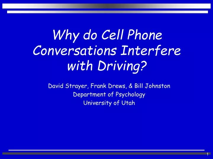 why do cell phone conversations interfere with driving