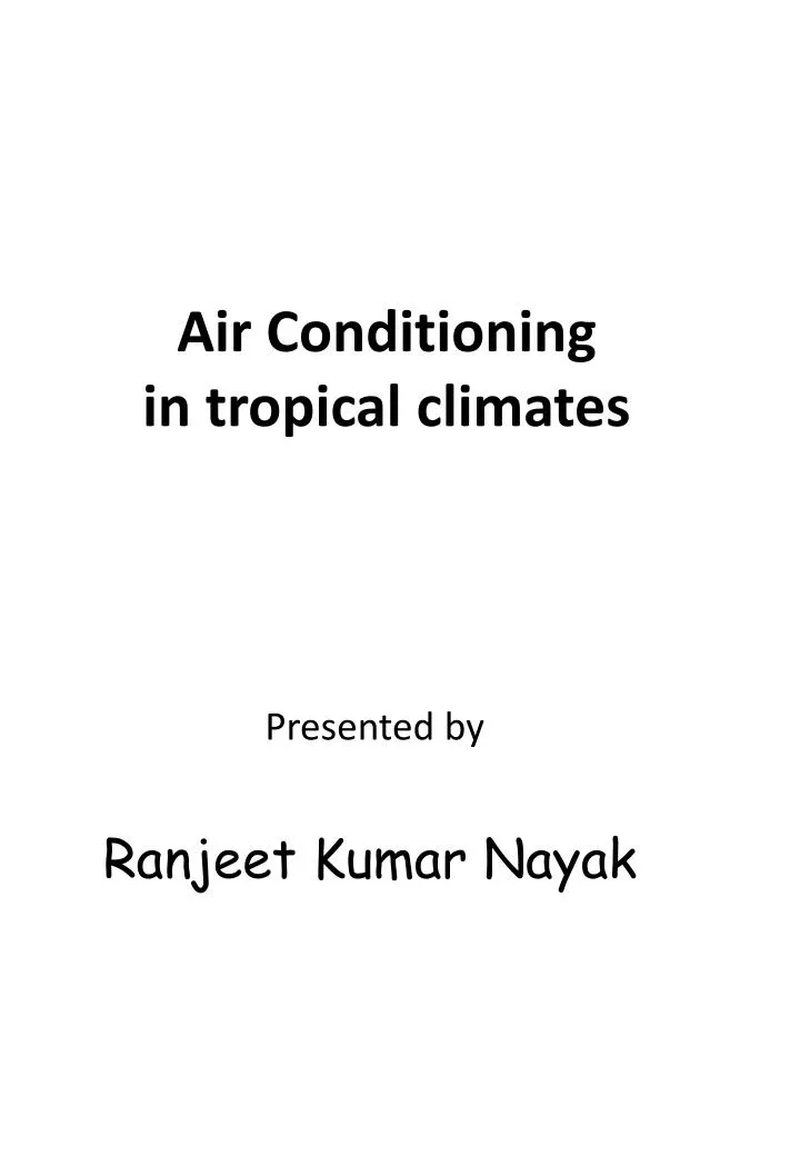 air conditioning in tropical climates