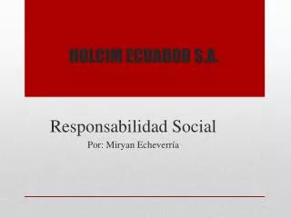 holcim ecuador s a