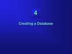 Creating a Database - slide 1