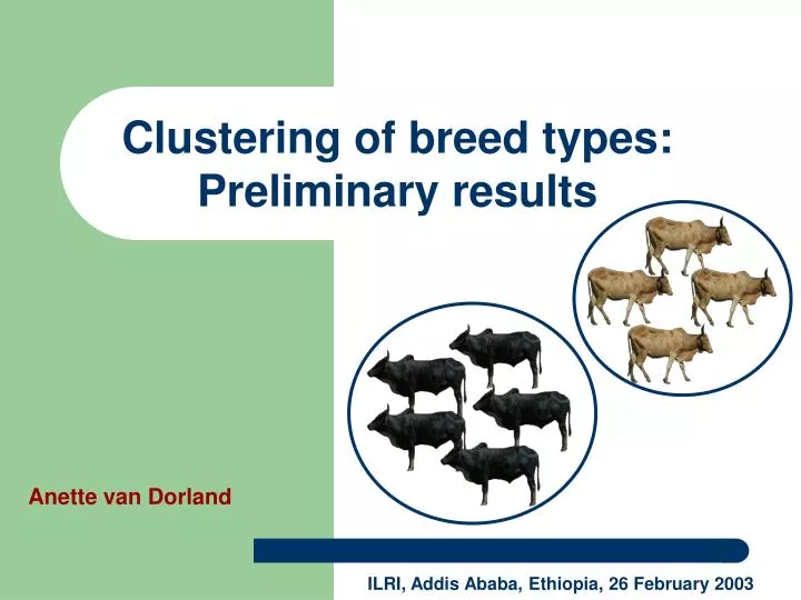 clustering of breed types preliminary results