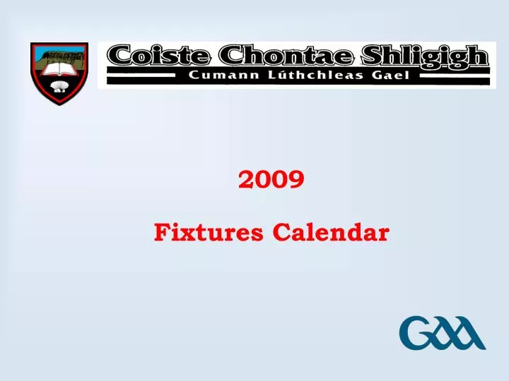 2009 fixtures calendar