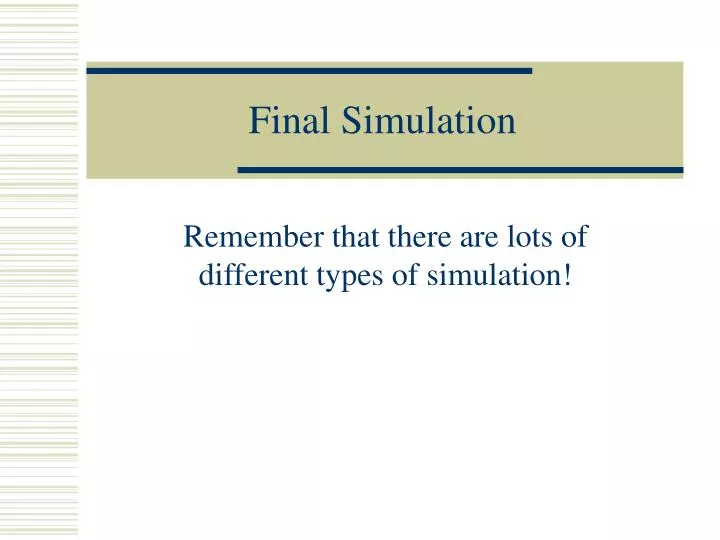 final simulation