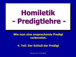homiletik predigtlehre