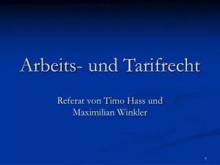 arbeits und tarifrecht