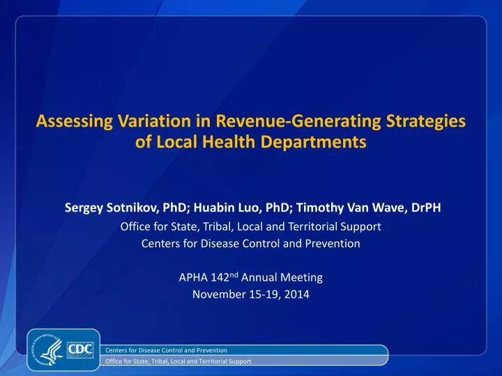 assessing variation in revenue generating strategies of local health departments