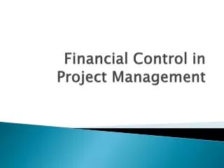 Financial Control in Project Management