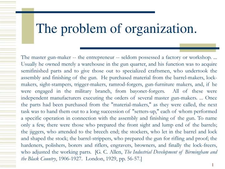 the problem of organization