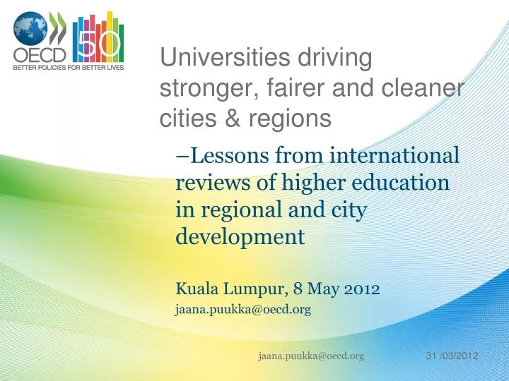 universities driving stronger fairer and cleaner cities regions