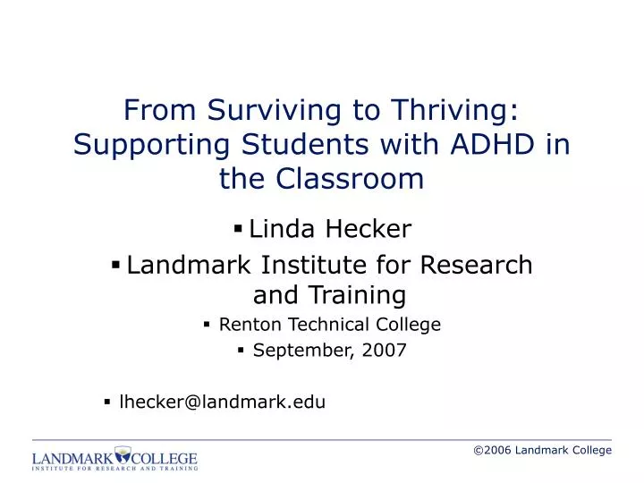 from surviving to thriving supporting students with adhd in the classroom