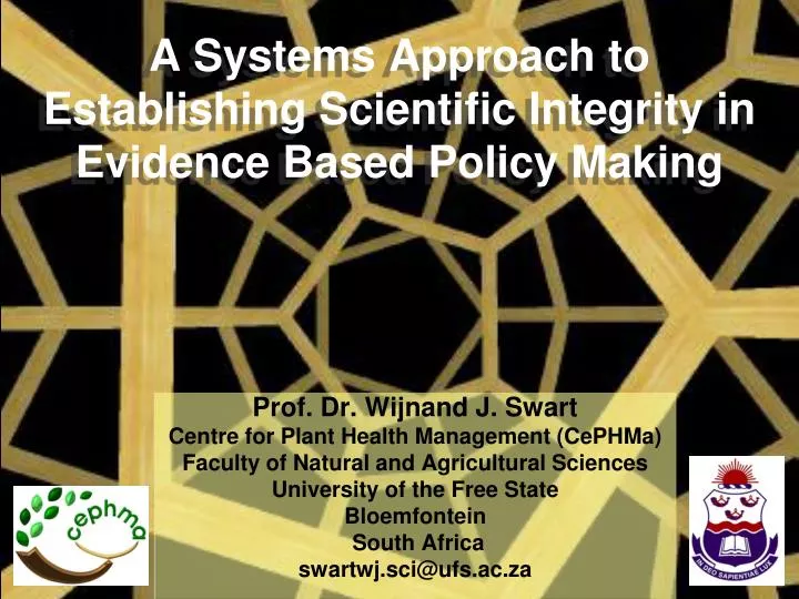 a systems approach to establishing scientific integrity in evidence based policy making