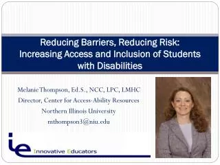 Reducing Barriers, Reducing Risk: Increasing Access and Inclusion of Students with Disabilities