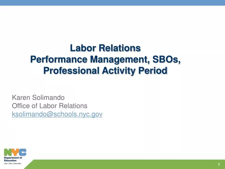 labor relations performance management sbos professional activity period