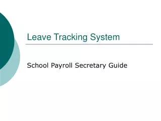 Leave Tracking System