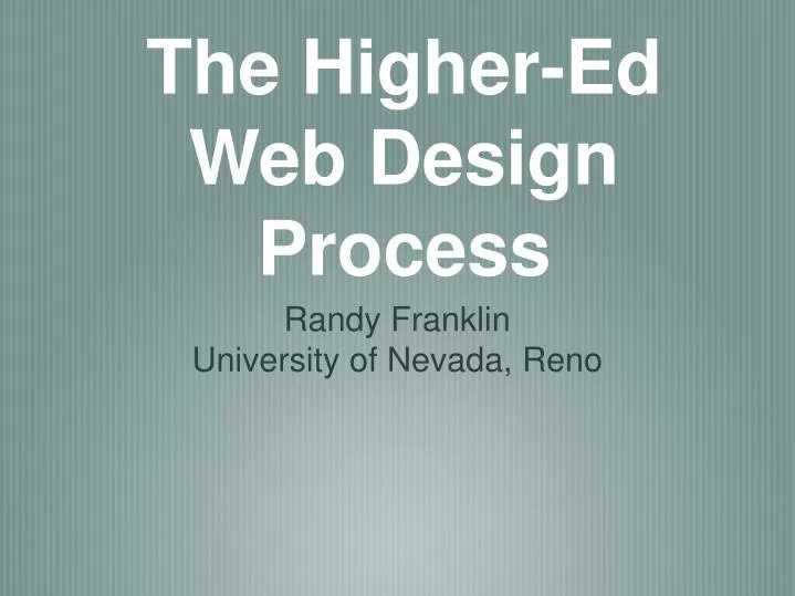 the higher ed web design process