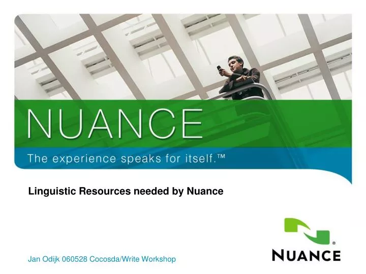 linguistic resources needed by nuance