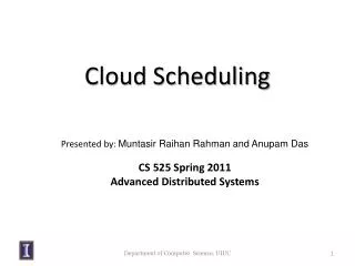 Cloud Scheduling