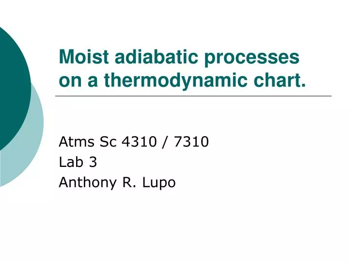 moist adiabatic processes on a thermodynamic chart