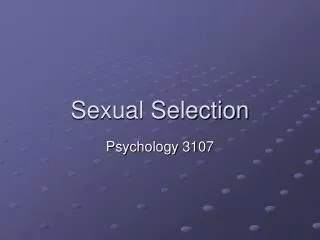 Sexual Selection