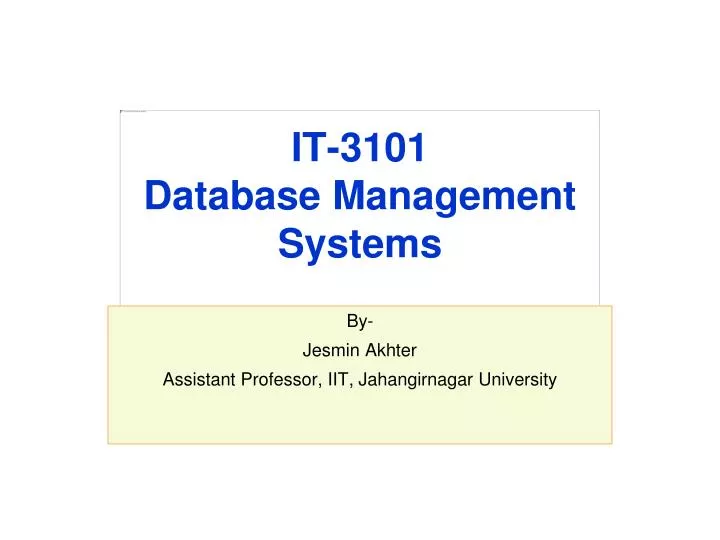 it 3101 database management systems