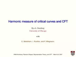 Harmonic measure of critical curves and CFT