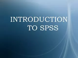 introduction to spss