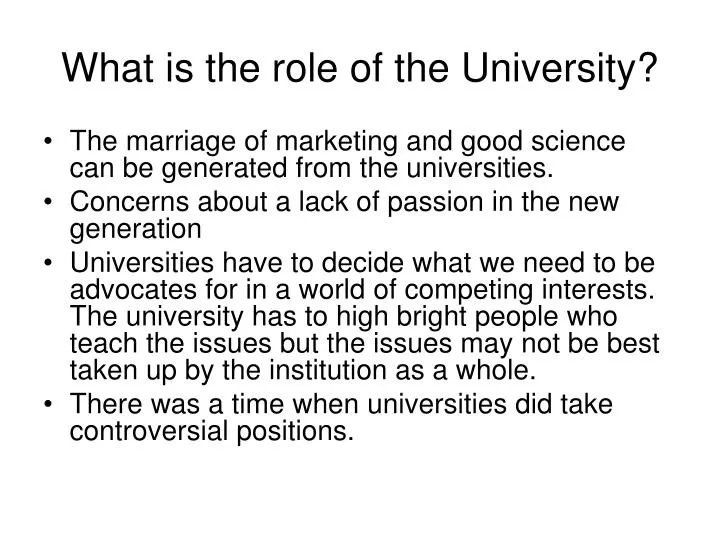 what is the role of the university
