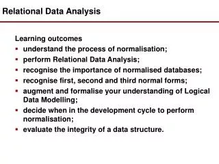 Relational Data Analysis