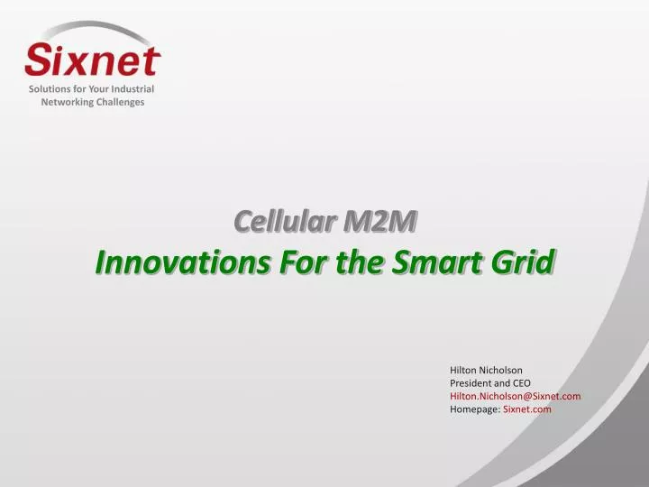 cellular m2m innovations for the smart grid
