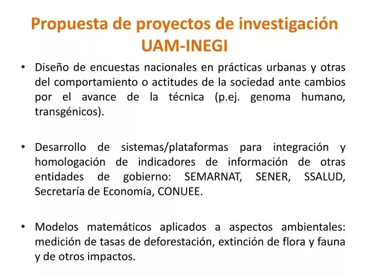 propuesta de proyectos de investigaci n uam inegi