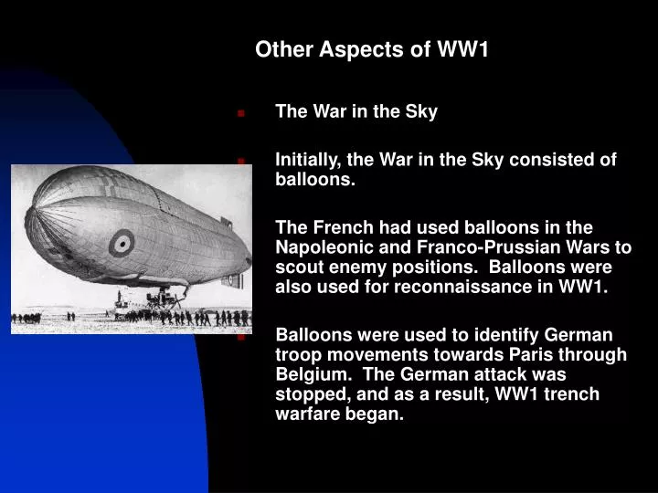 other aspects of ww1