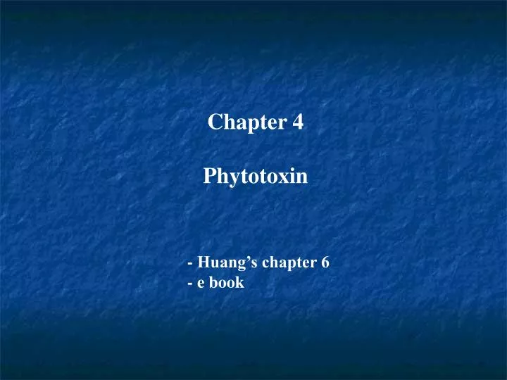 chapter 4 phytotoxin