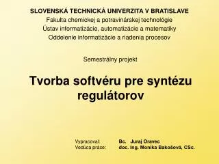 tvorba softv ru pre synt zu regul torov
