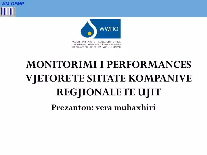 monitorimi i performances vjetore te shtate kompanive regjionale te ujit