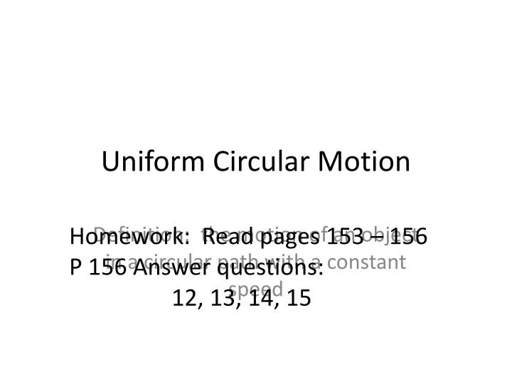 uniform circular motion