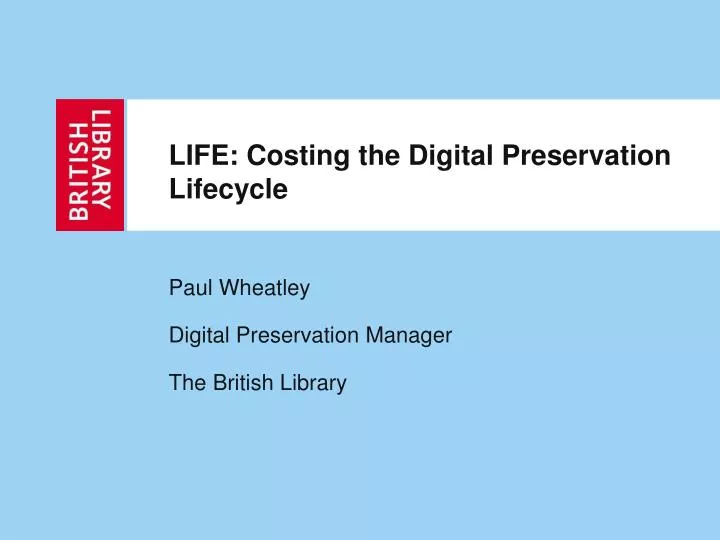life costing the digital preservation lifecycle