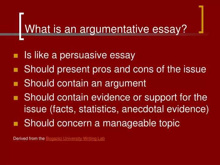 what is an argumentative essay