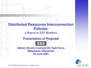 Distributed Resources Interconnection Policies: A Report to EEI Members
