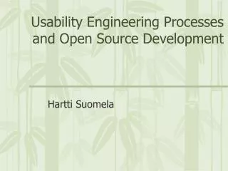 Usability Engineering Processes and Open Source Development