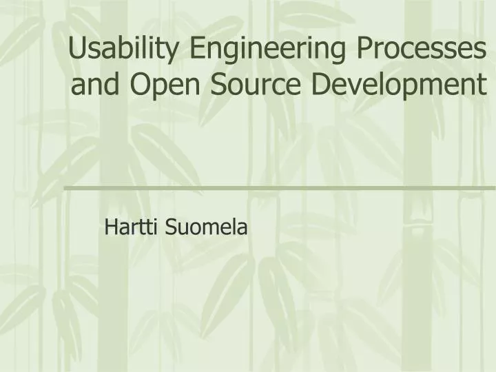 usability engineering processes and open source development