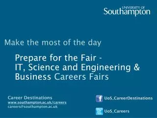 Prepare for the Fair - IT, Science and Engineering &amp; Business Careers Fairs