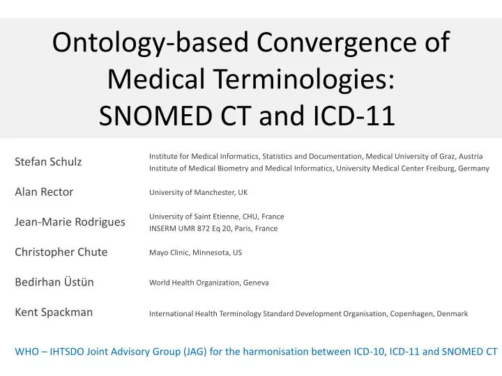 ontology based convergence of medical terminologies snomed ct and icd 11