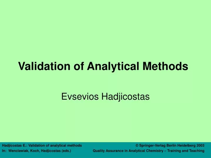 validation of analytical methods