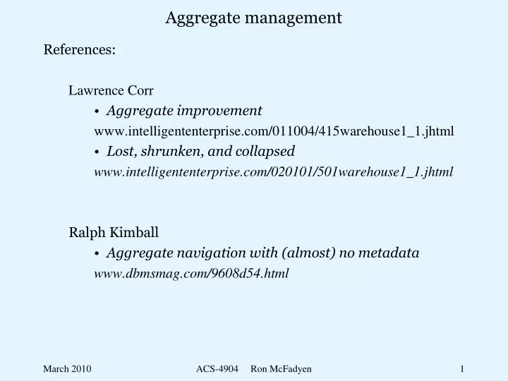 aggregate management