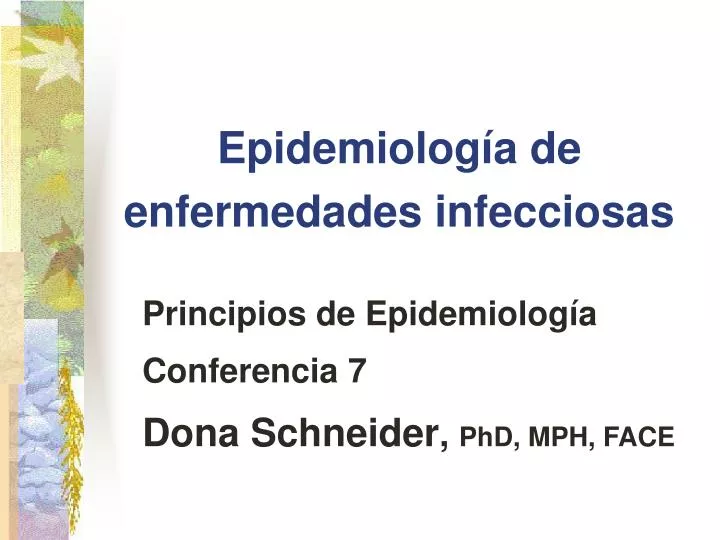 epidemiolog a de enfermedades infecciosas
