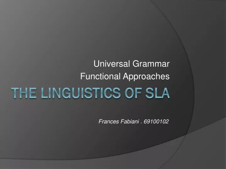 universal grammar functional approaches