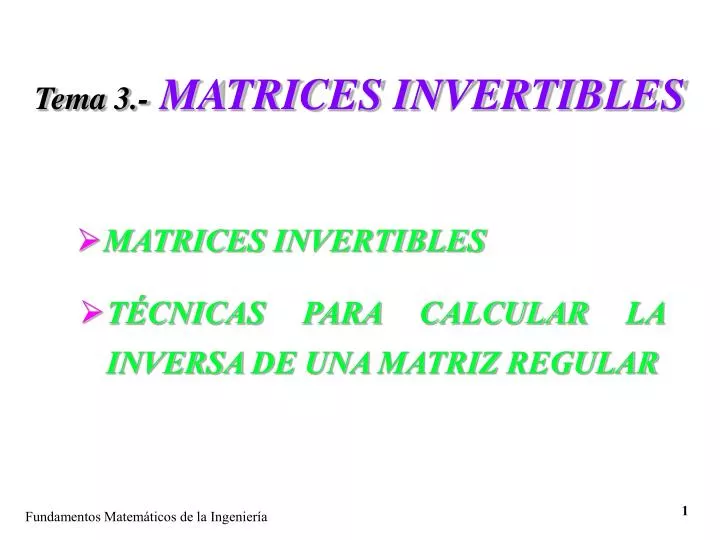 tema 3 matrices invertibles