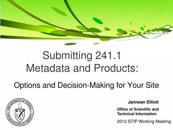 submitting 241 1 metadata and products
